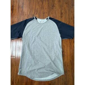 BYLT Drop Cut Lux Short Sleeve Men's L Large Performance T-Shirt Gray Blue